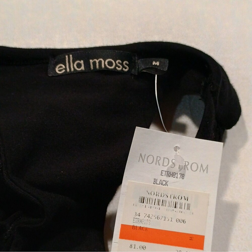 Ella Moss Black Tiered Ruffle Flowy Racerback Halter Top M Nordstrom NWT - Picture 4 of 8